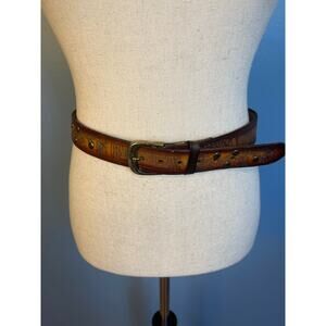 Harley Davidson Studded Embossed Genuine Leather Belt Size 30